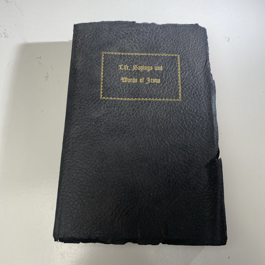 Vintage 1940 Book Life Sayings and Words of Jesus W/ Dried Flowers Christian