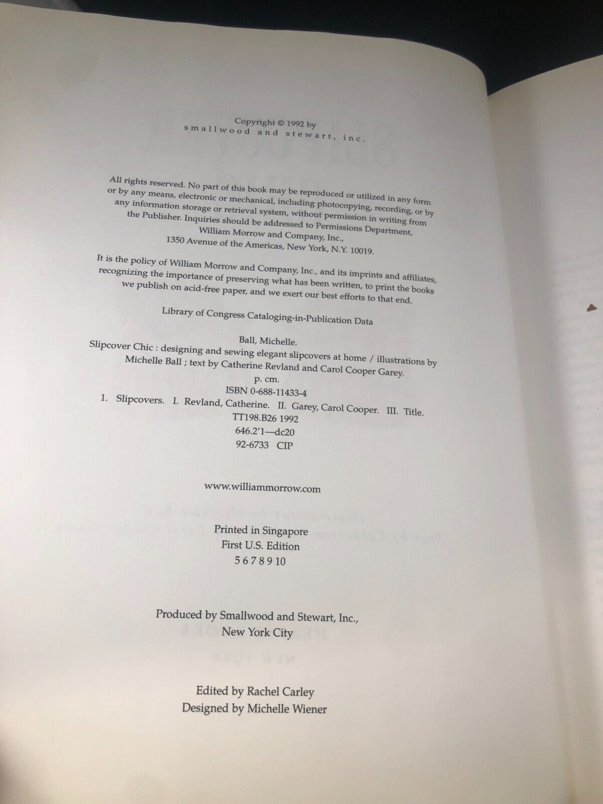 Slipcover Chic: Designing and Sewin- 9780688114336, Catherine Revland, hardcover