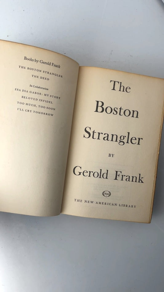 The Boston Strangler Gerold Frank 1966 First Edition True Crime NAL