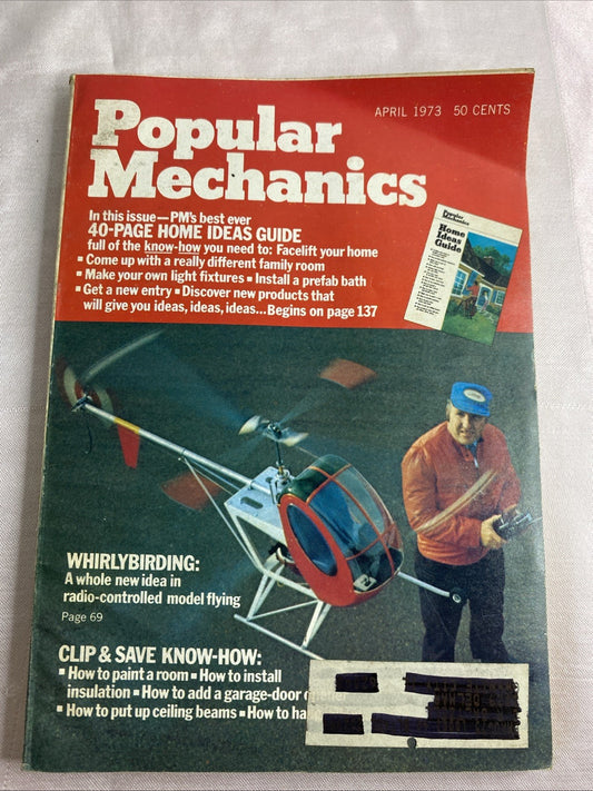 Popular Mechanics Magazine Radio Controlled Model Helicopter Flying April 1973