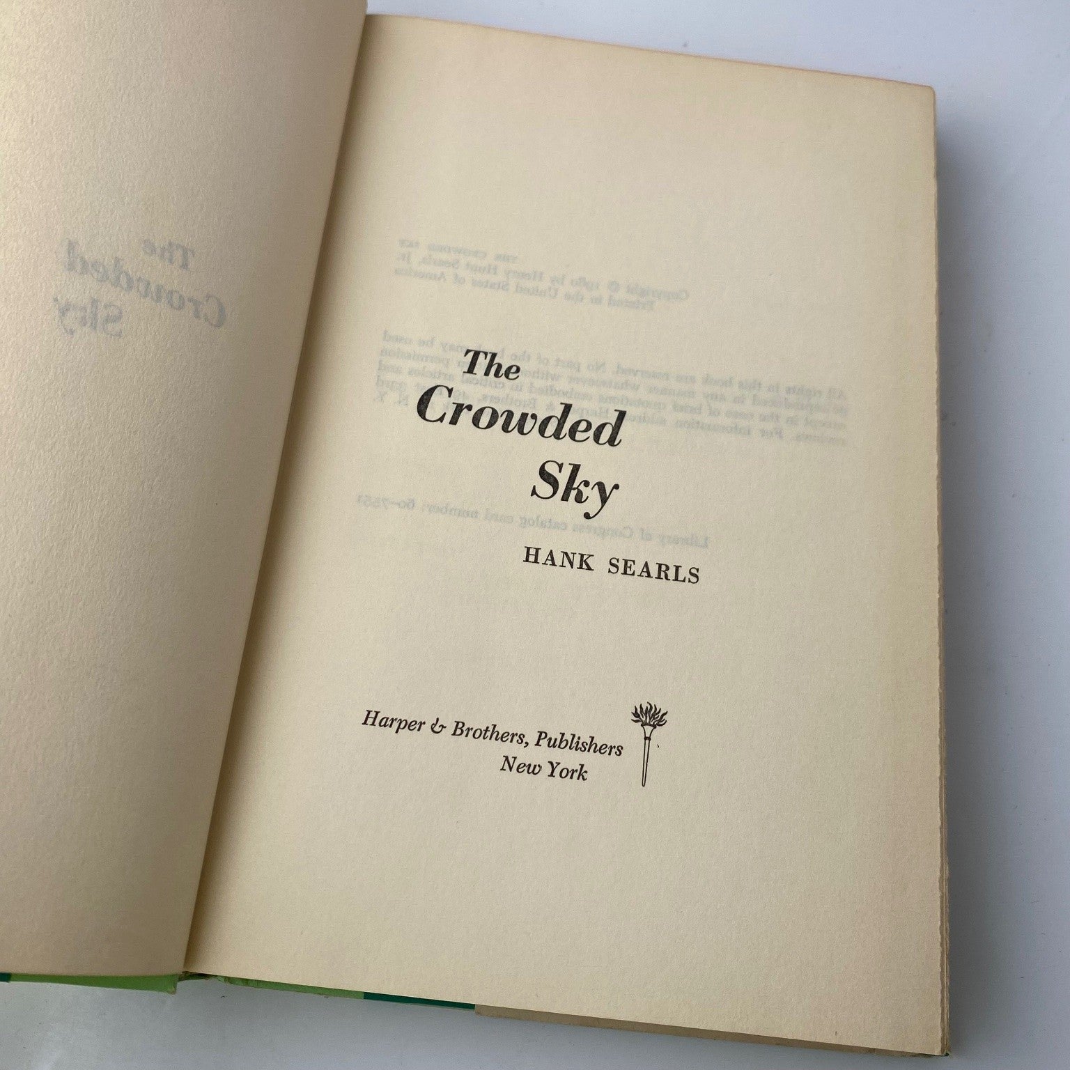 The Crowded Sky Hank Searls 1960 First Edition Aviation Fiction Harper