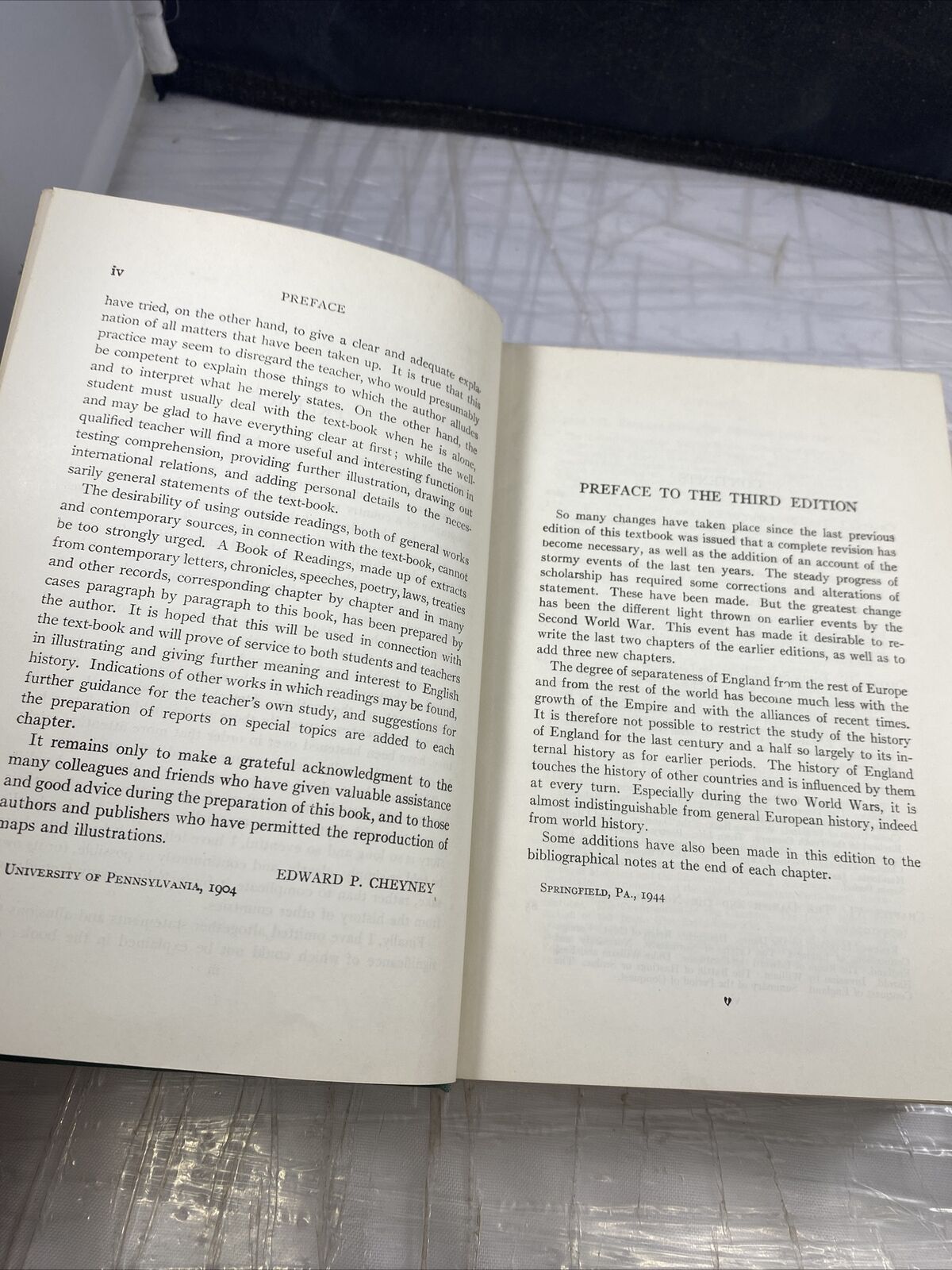 A Short History of England by Edward P. Cheyney - Vintage 1945 Hardcover Ex Lib