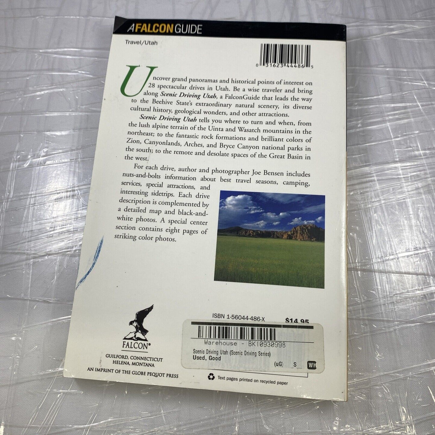 SCENIC DRIVING UTAH (SCENIC DRIVING SERIES) By Joe Bensen Travel Guide Book