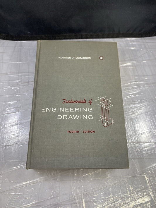 Fundamentals Of Engineering Drawing Warren Luzadder 4th 1950s Textbook Gray Rare