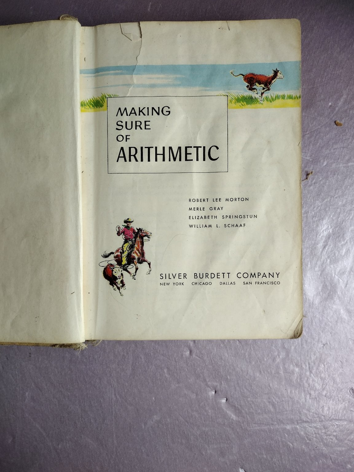 Making Sure of Arithmetic Morton Gray Schaaf Vintage Textbook Silver Burdett