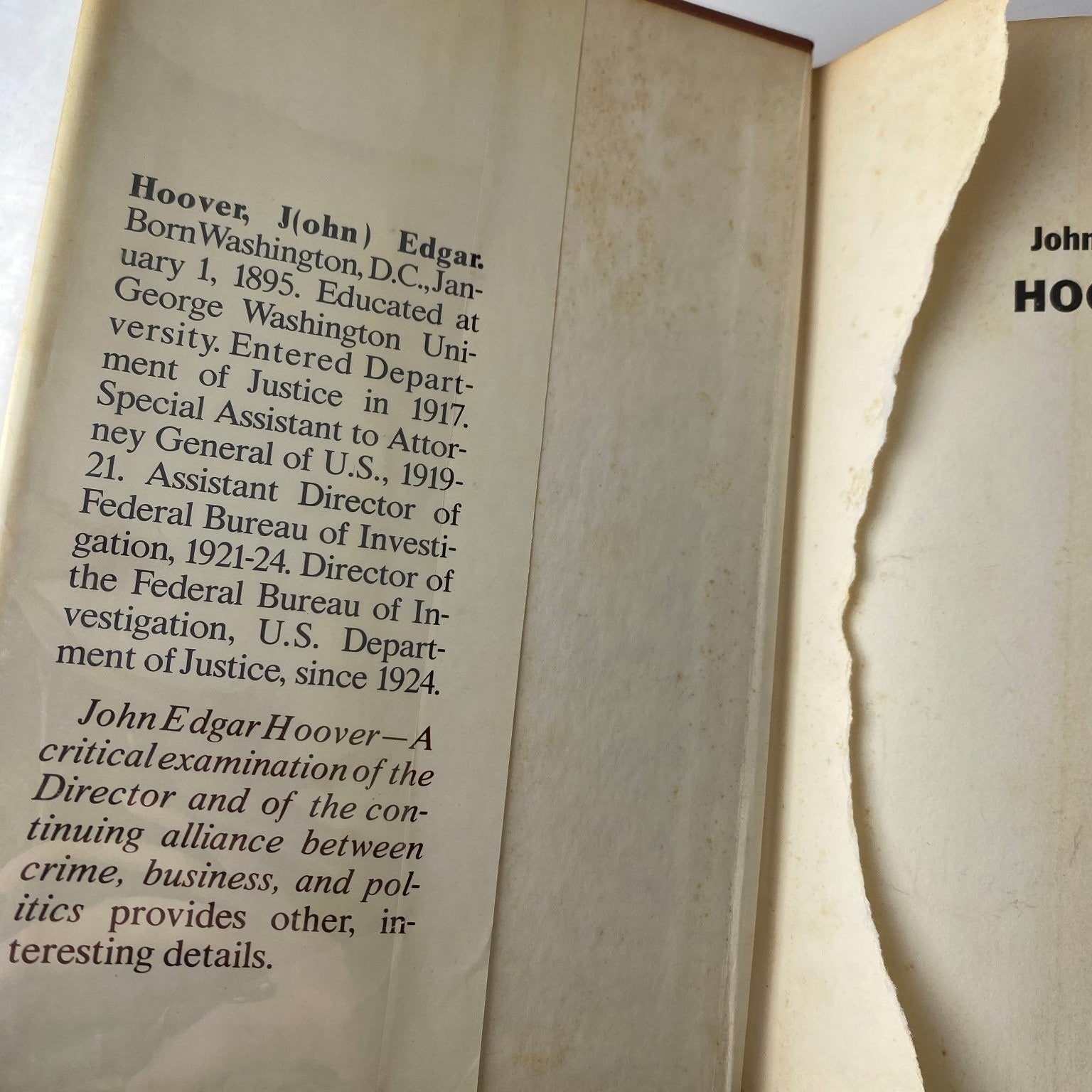 John Edgar Hoover by Hank Messick 1972 First Edition Biography David McKay