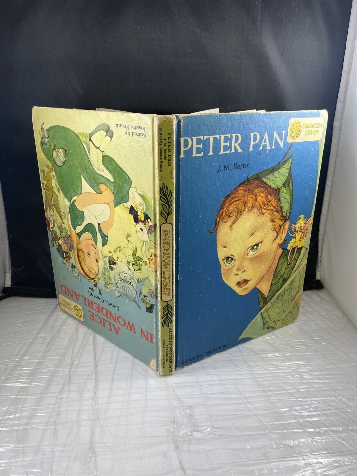 Vintage 1957 PETER PAN and 1955 ALICE IN WONDERLAND Dual Book, Dandelion Library