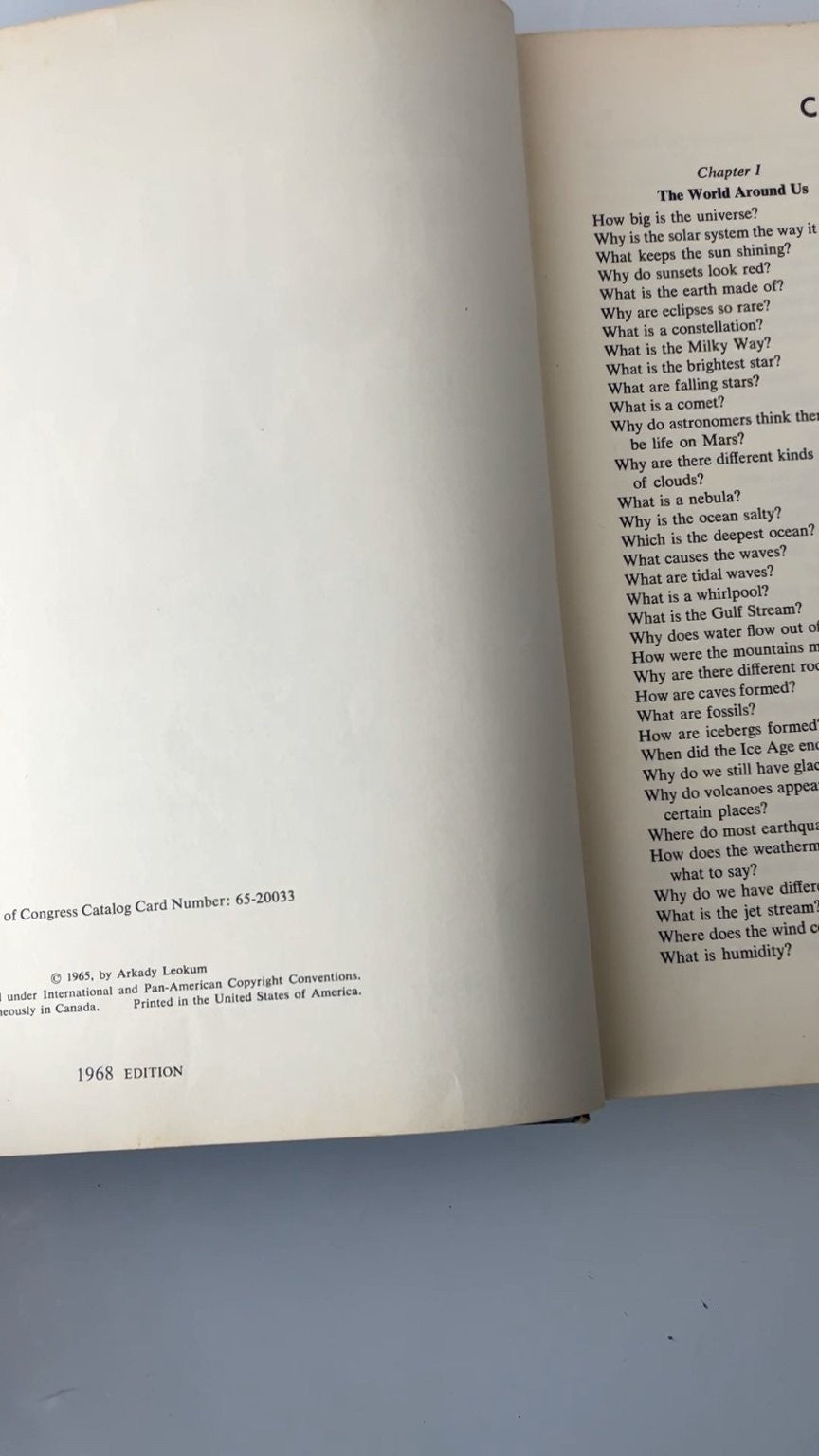 Tell Me Why by Arkady Leokum 1968 Edition Illustrated Science Answers