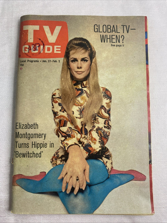 TV Guide January 27 1968 #774 Elizabeth Montgomery Cover, Los Angeles CA