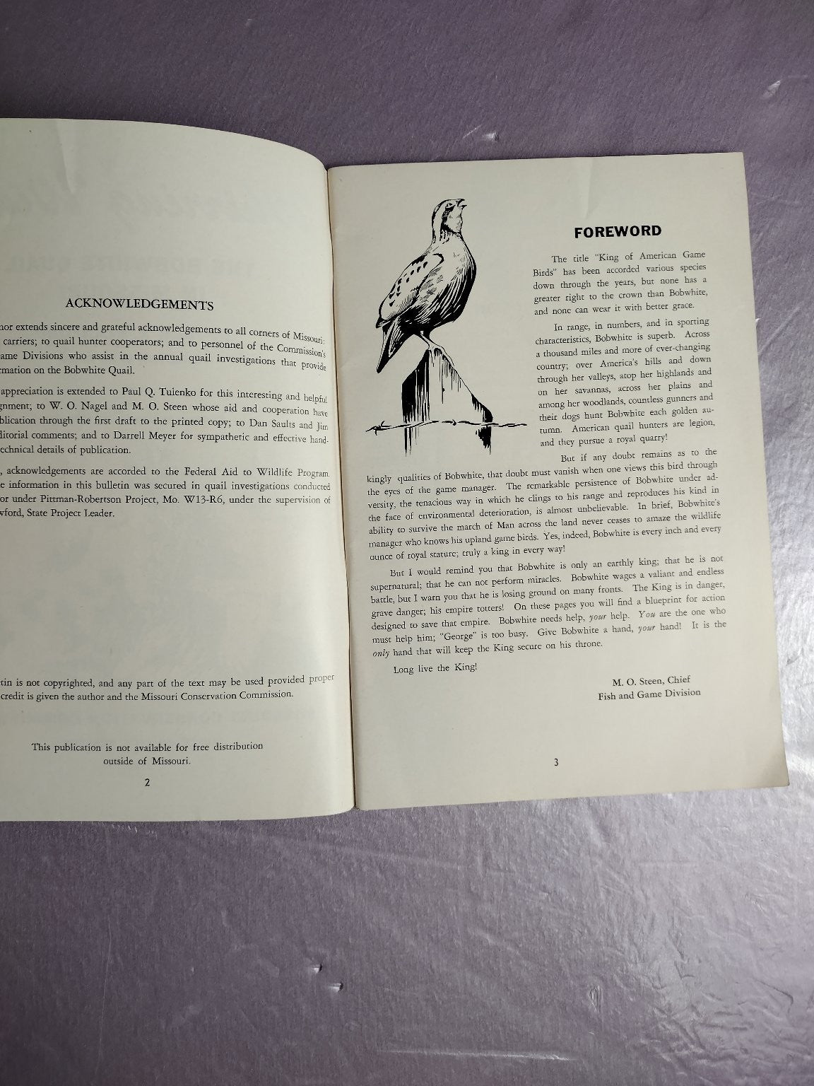 Whirring Wings M.O. Steen Bobwhite Quail Missouri Conservation Hunting Guide