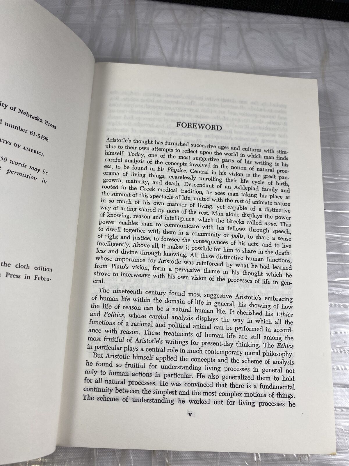 Aristotle's Physics Paperback Aristotle Vintage 70s Paperback Bison Book