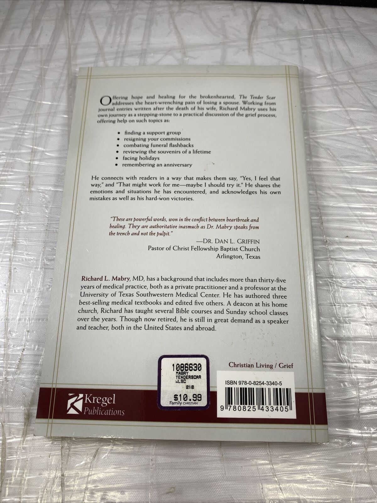 The Tender Scar Life After the Death of a Spouse, Richard Mabry Self Help Grief