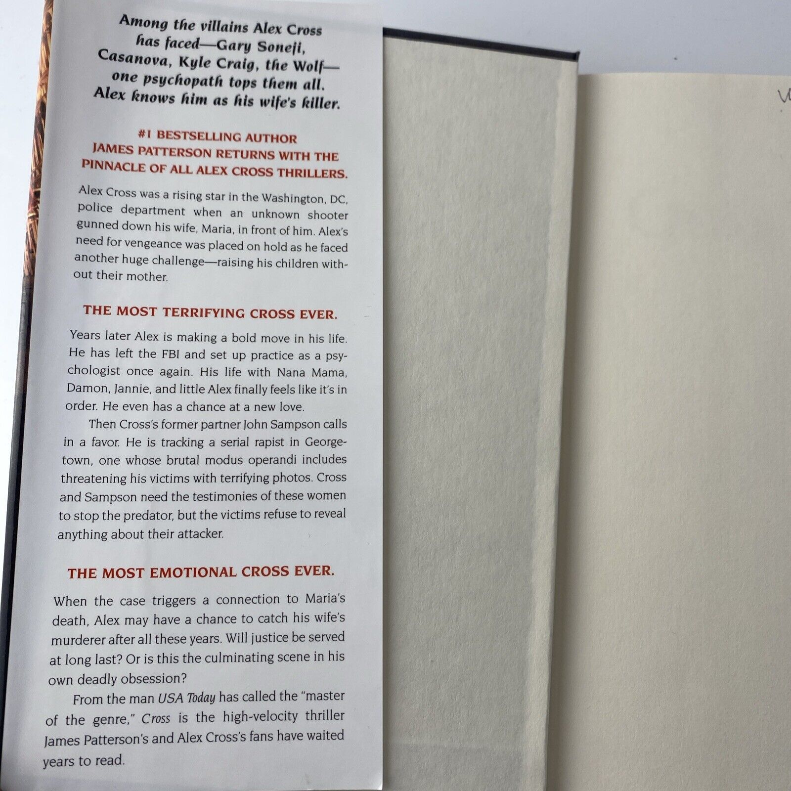Cross Hardcover Patterson James Book Novel Murder Thriller Book Club Edition