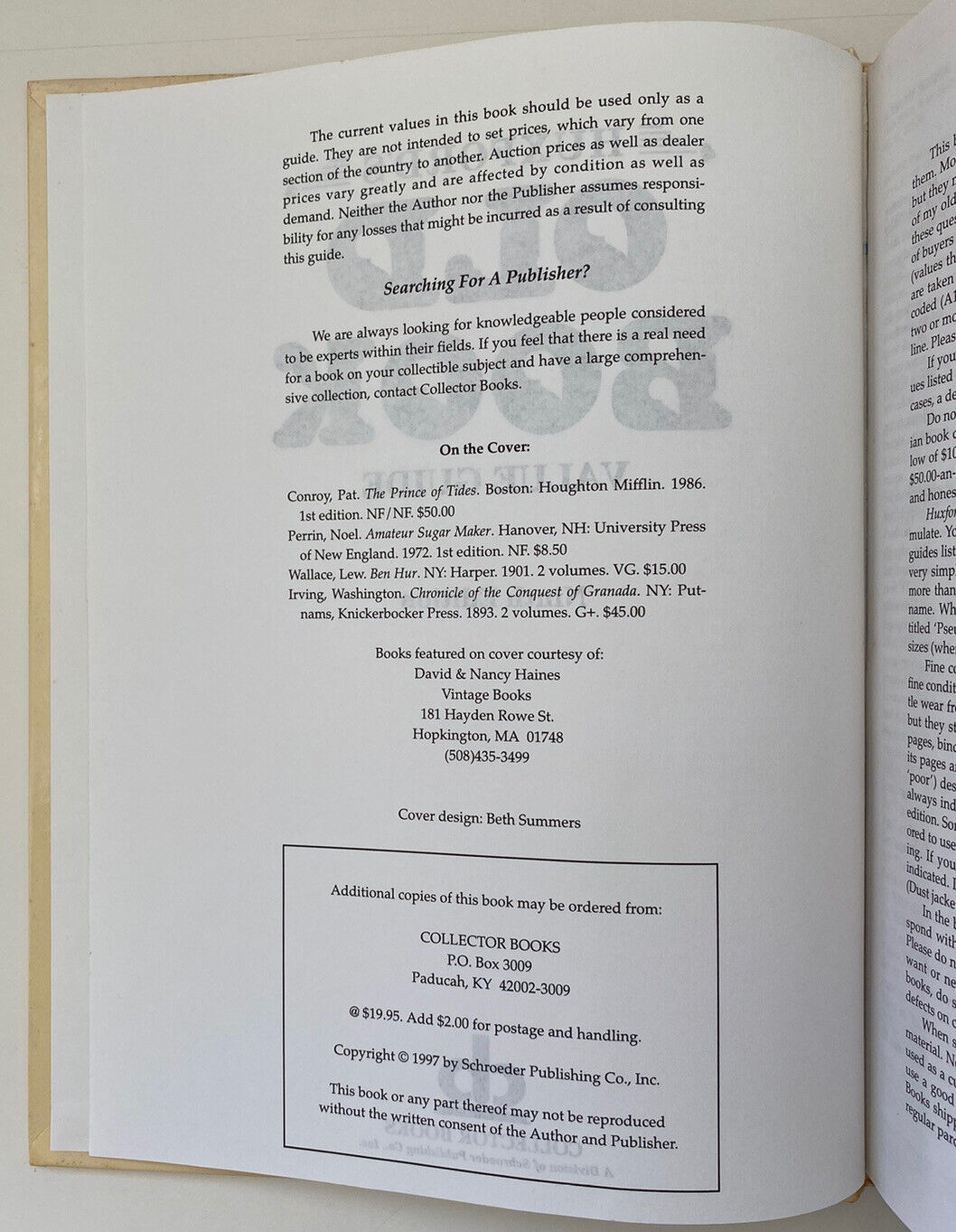Huxford's Old Book Value Guide Ninth Edition Hardcover