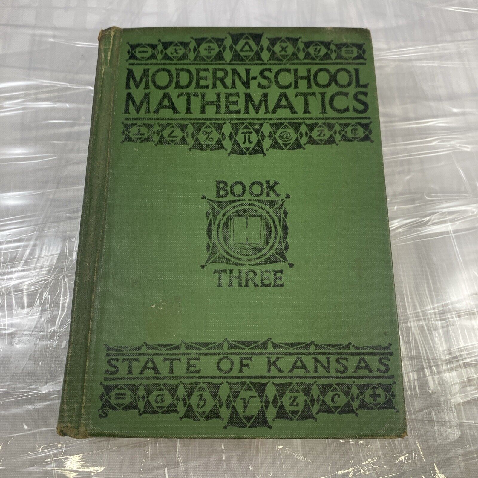 1938 Modern School Mathematics Three 1930s Vintage Rare Kansas School Textbook