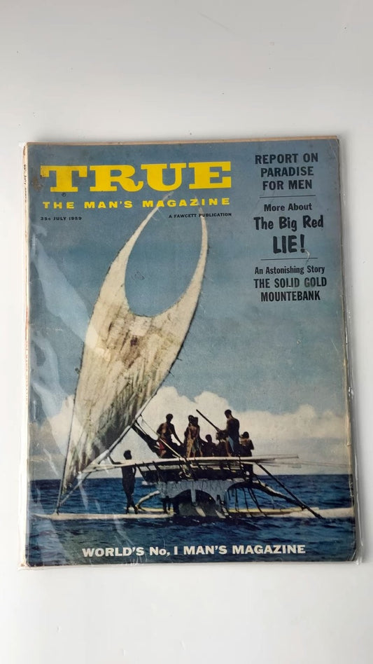 True The Man's Magazine July 1959 Illustrated Fawcett Publication