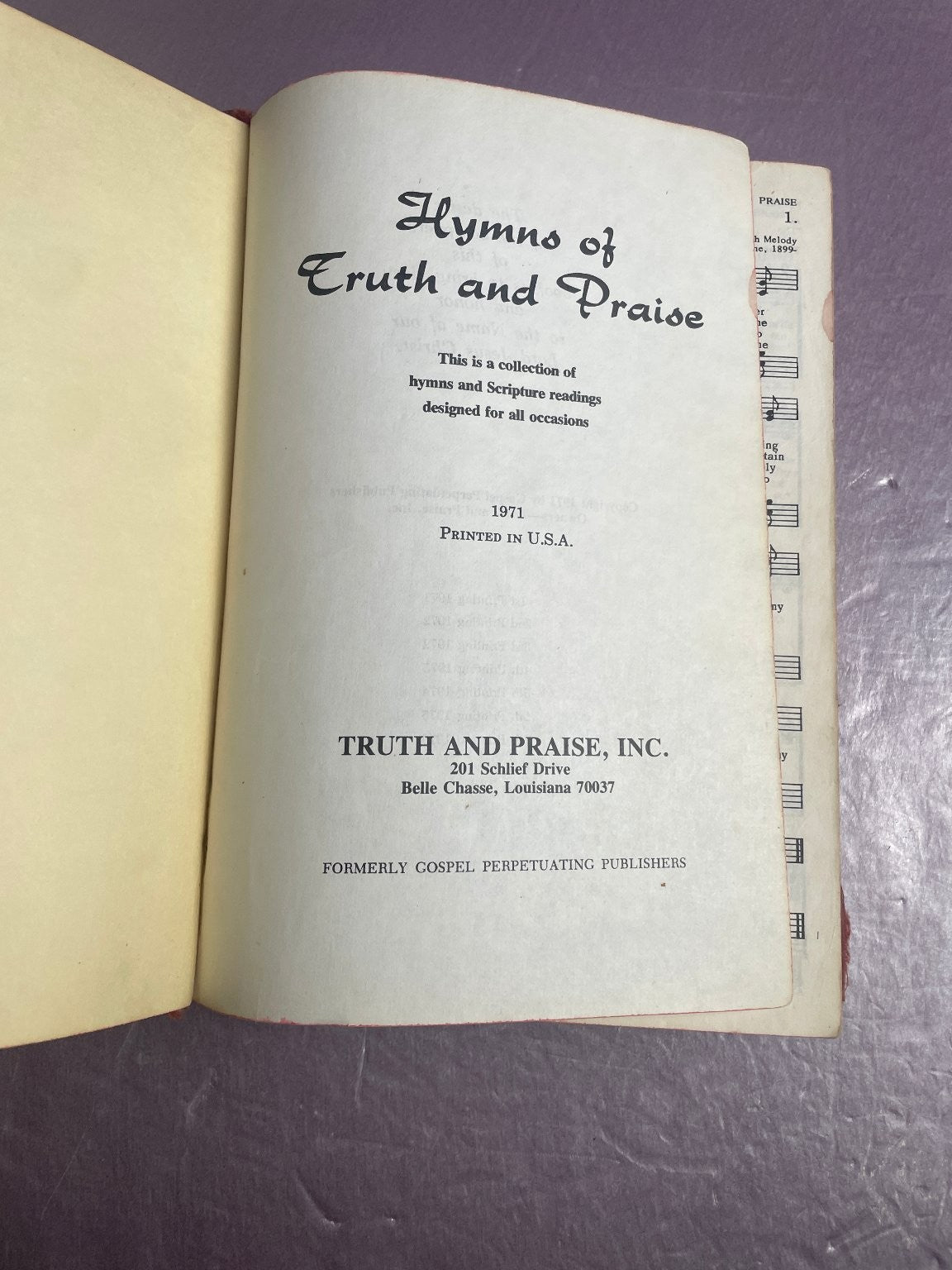 Hymns of Truth and Praise 1971 Hymnal Christian Music Truth & Praise Inc.