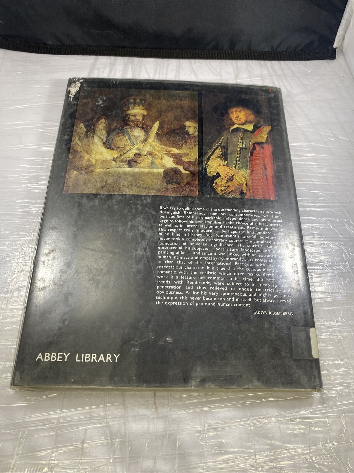 Rembrandt Hardcover Book from Abbey Library Vintage Famous Art Book Water Dmg