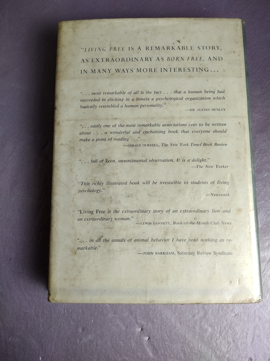 Forever Free Joy Adamson Harcourt Brace World Animal Story Nature Book