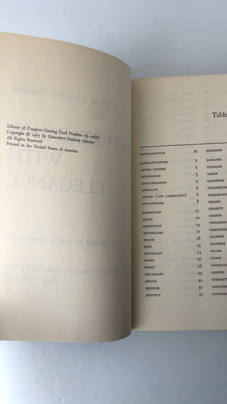 Entertaining With Elegance Geneviève Antoine Dariaux 1965 Guide
