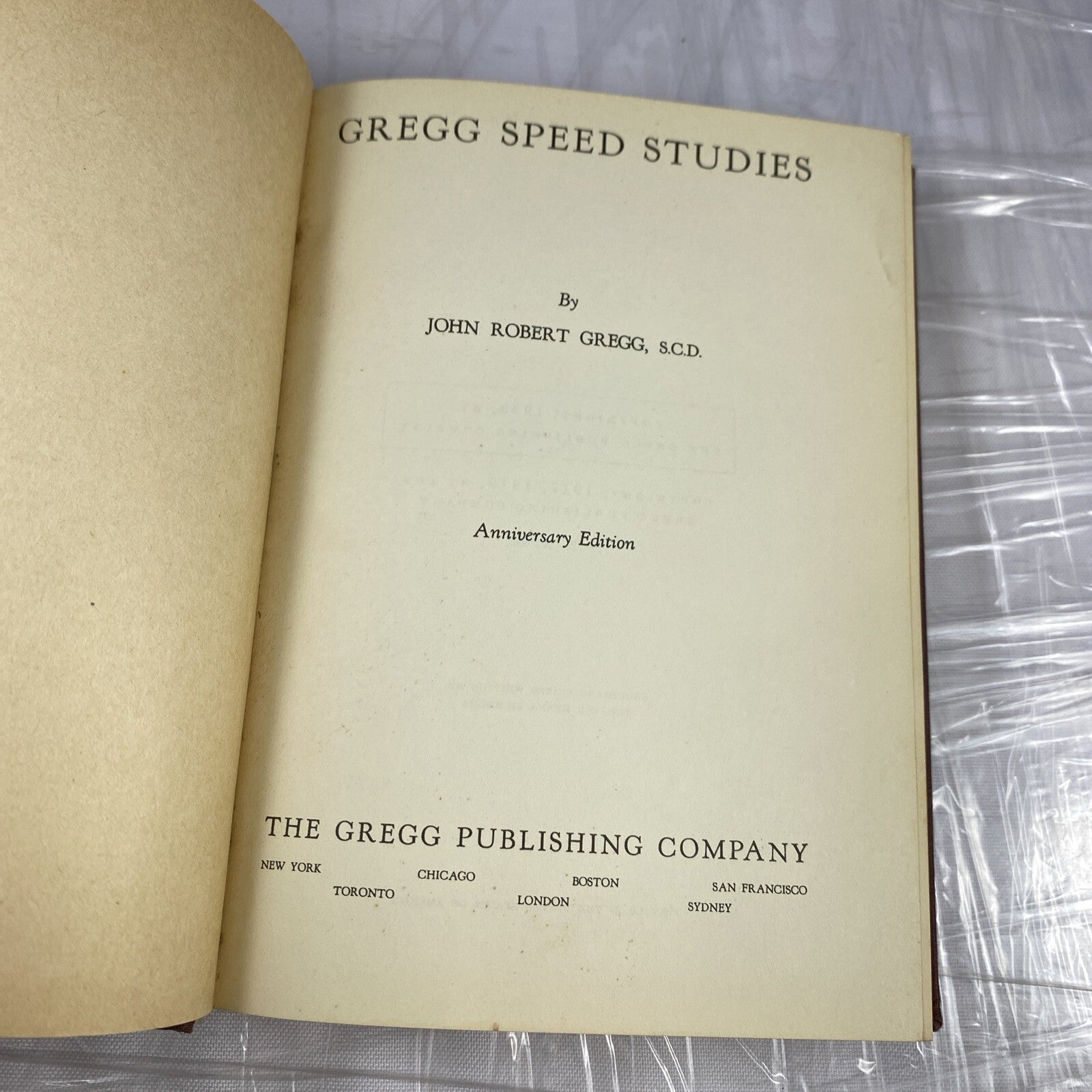 Gregg Speed Studies Anniversary Edition Antique Short Hand Textbook Writing Rare