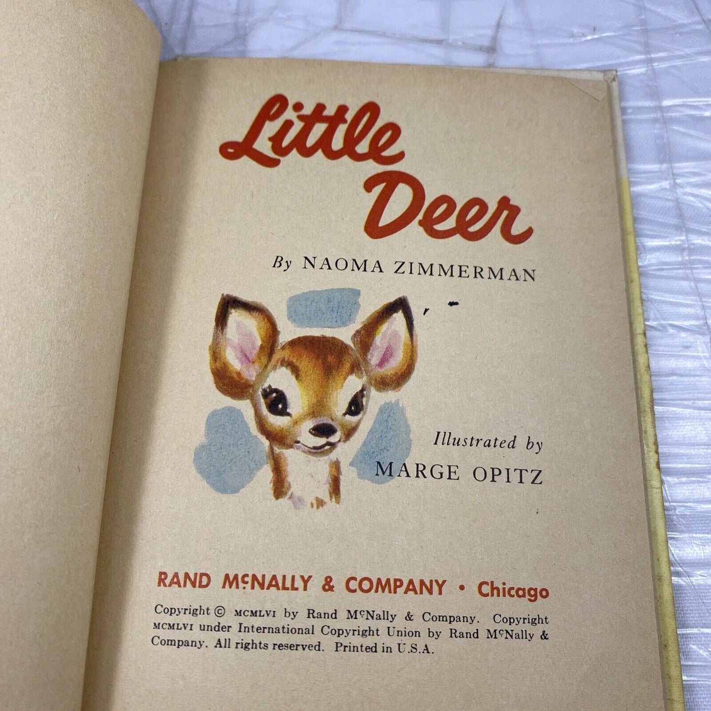 VINTAGE 1956 LITTLE DEER HARDCOVER 50s RARE NICE Illustrated Kids Book