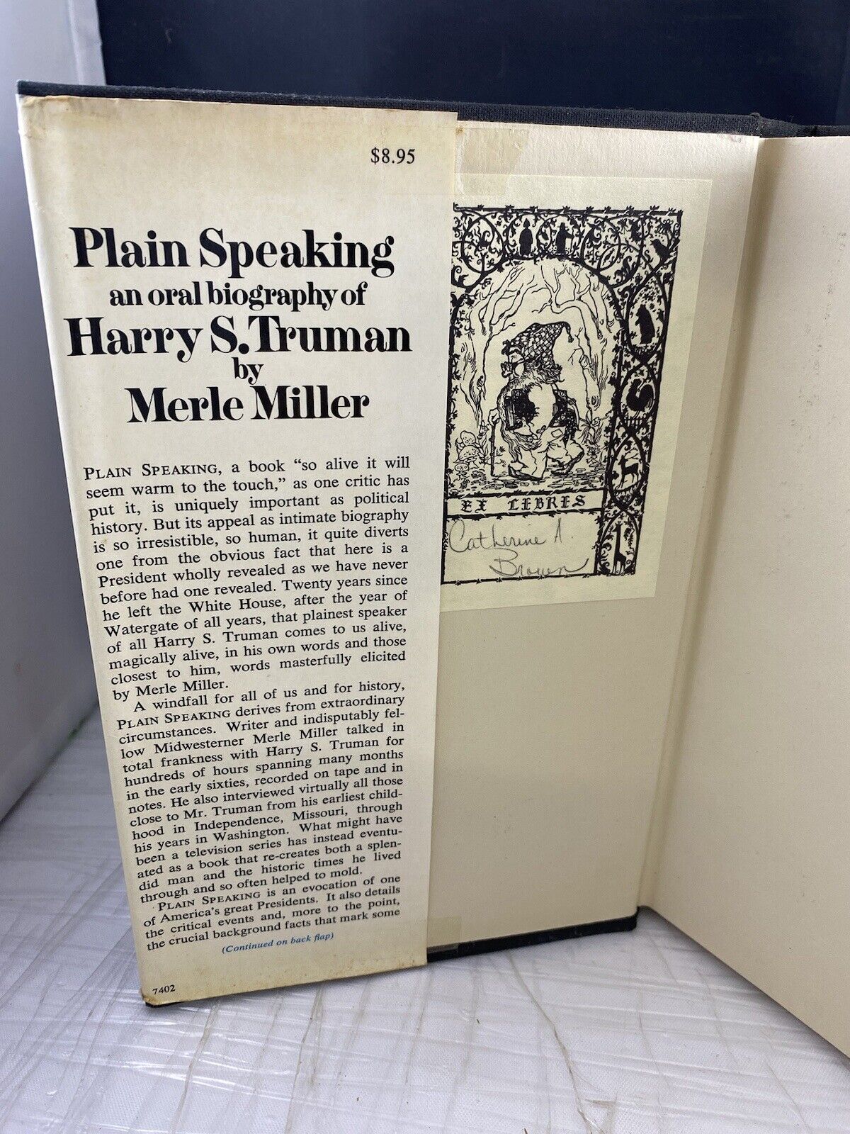 Plain Speaking Harry S. Truman by Merle Miller 1974 Vintage HC DJ Good 4th Impr