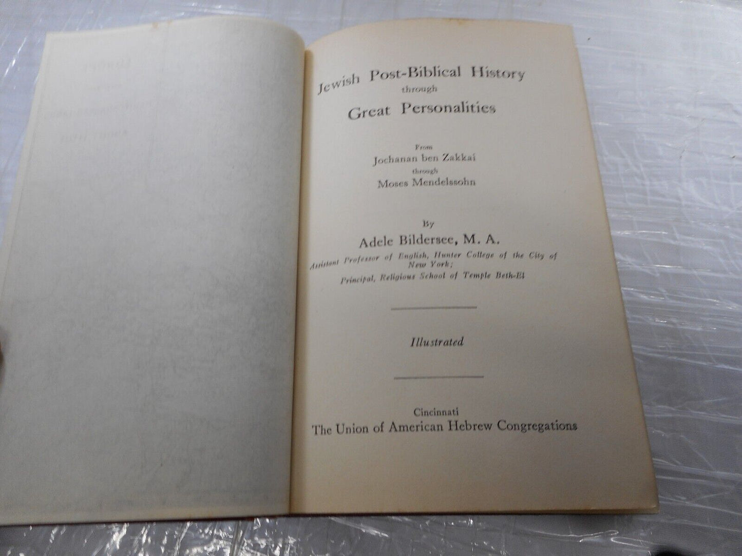 Jewish Post-Biblical History Through by Adele Bildersee 1918 Jewish education