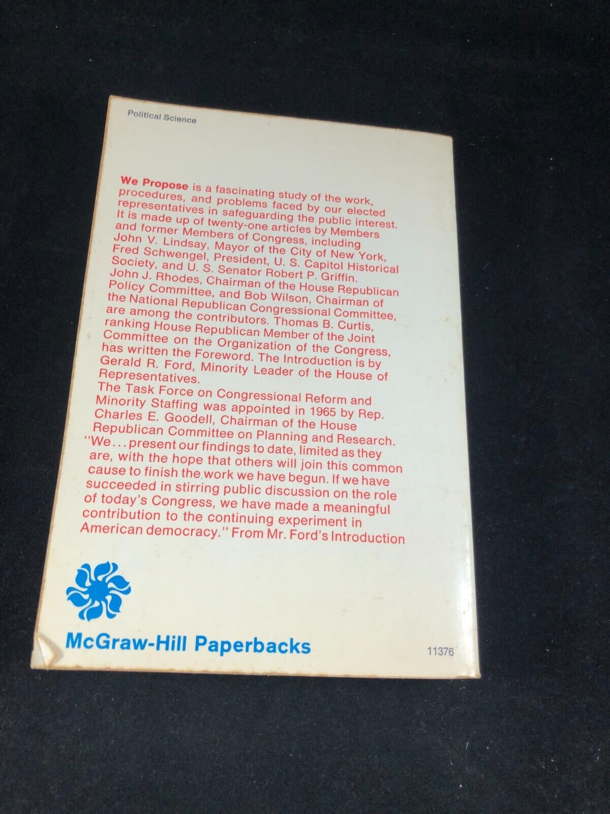 Vintage Government We propose: A Modern Congress by James C. Cleveland Paperback