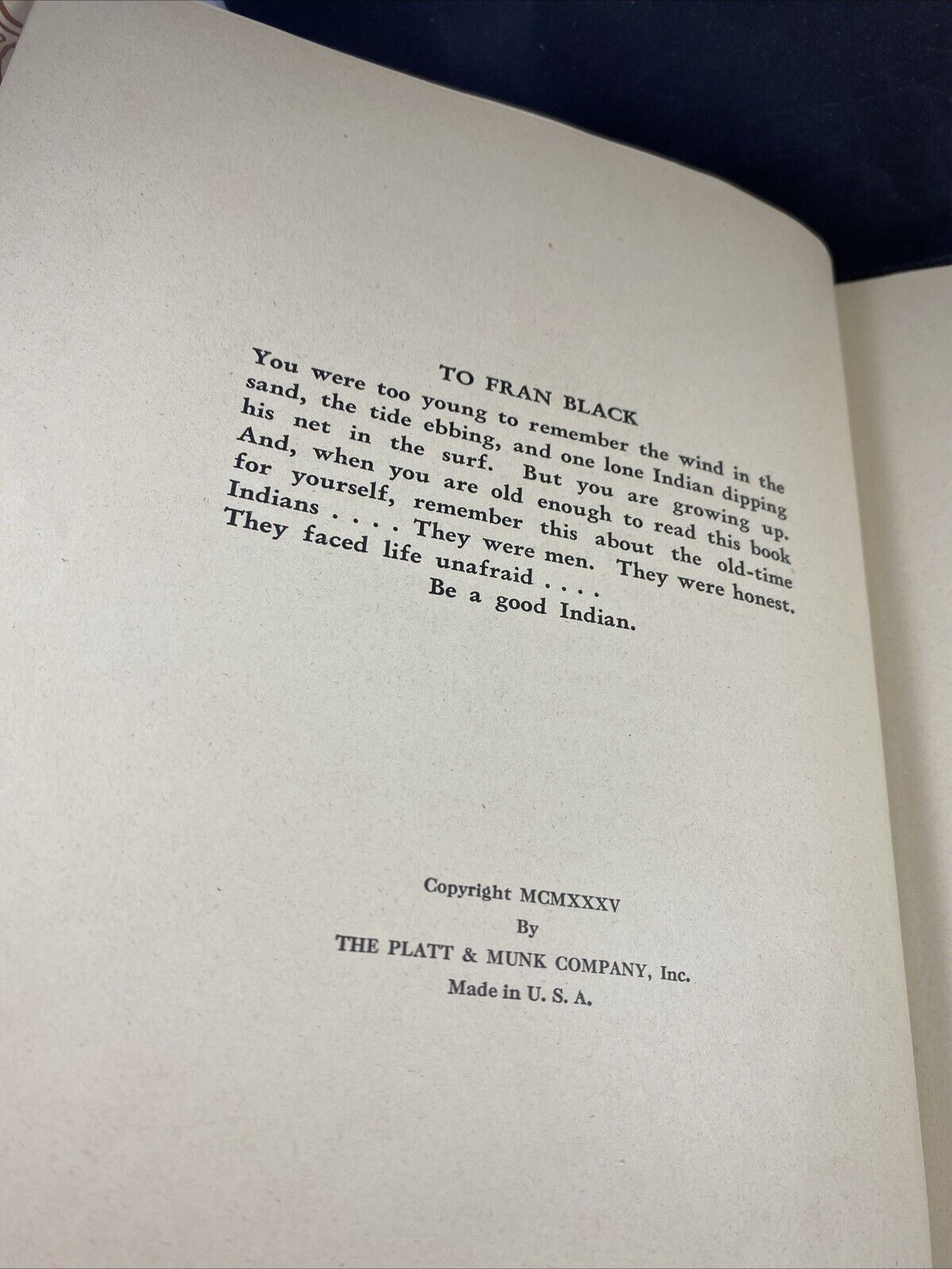 The Book Of Indians: Holling - 1935 1st Edition Hardcover - Rare Native American