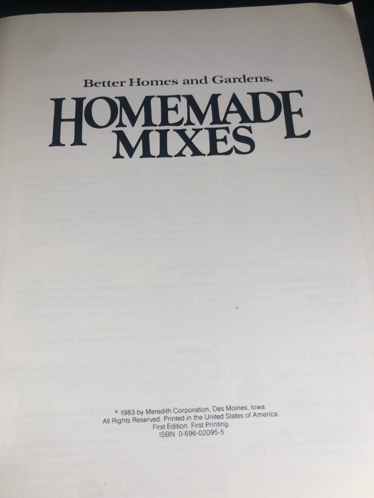 Vintage BETTER HOMES AND GARDENS HOMEMADE MIXES By Better Homes 1st Ed