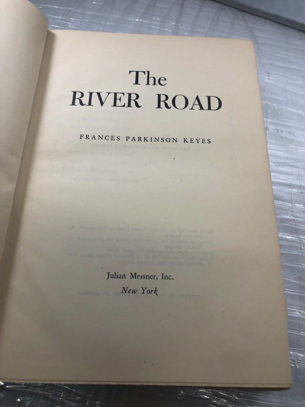 Vintage book The River Road by Frances Parkinson Keyes Hardcover 1945 First ed.