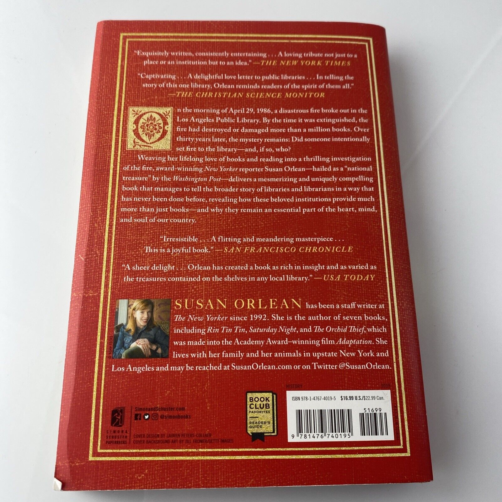The Library Book - Paperback By Orlean, Susan Very Good