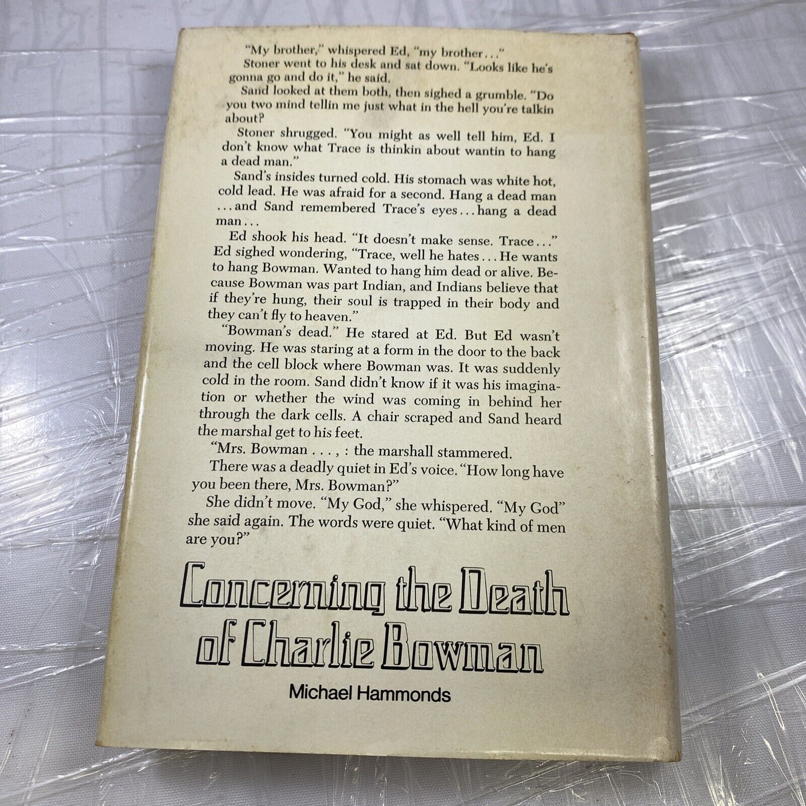 CONCERNING THE DEATH OF CHARLIE BOWMAN by Hammonds Rare Fiction