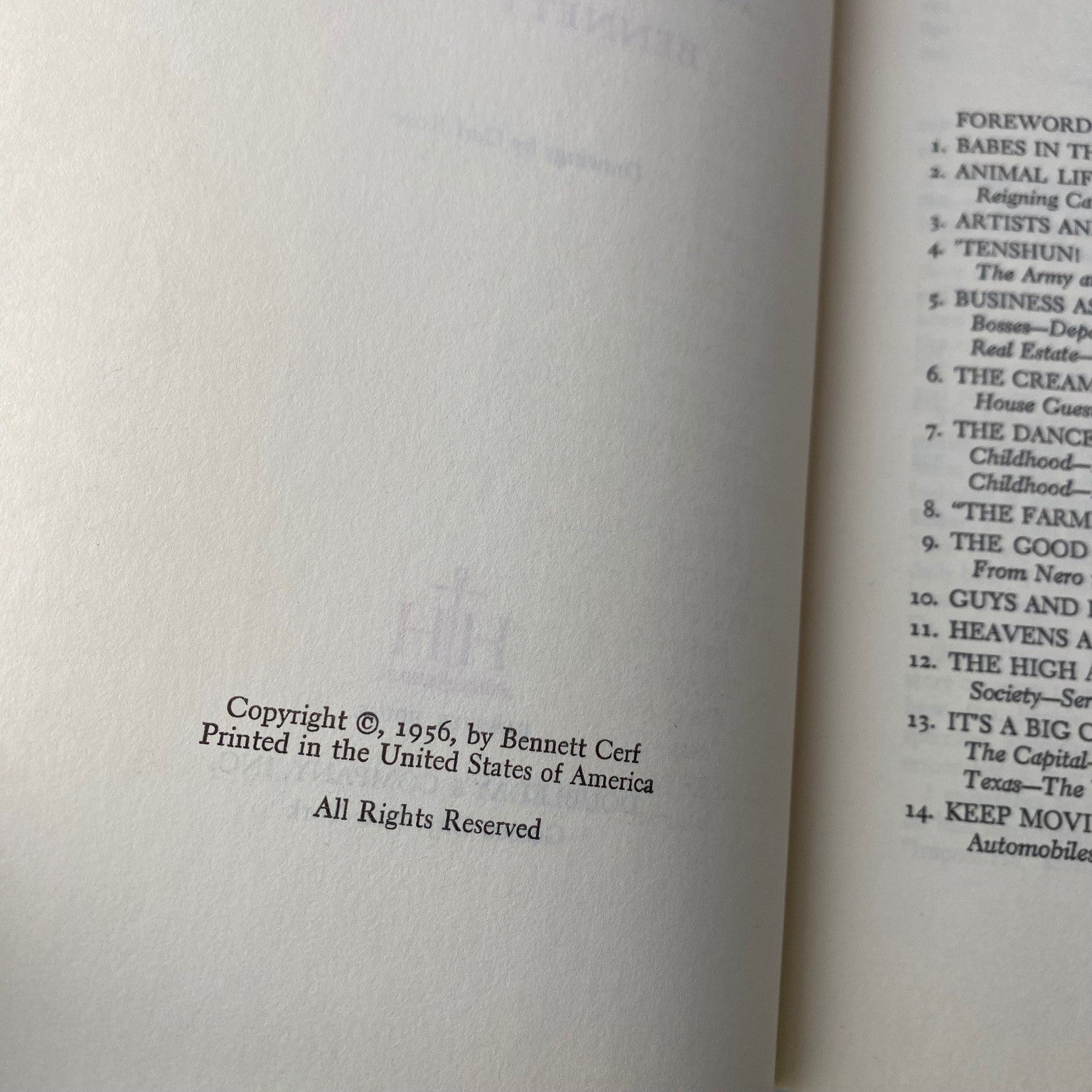 The Life of the Party Bennett Cerf 1956 Book Club Edition Humor Hanover House