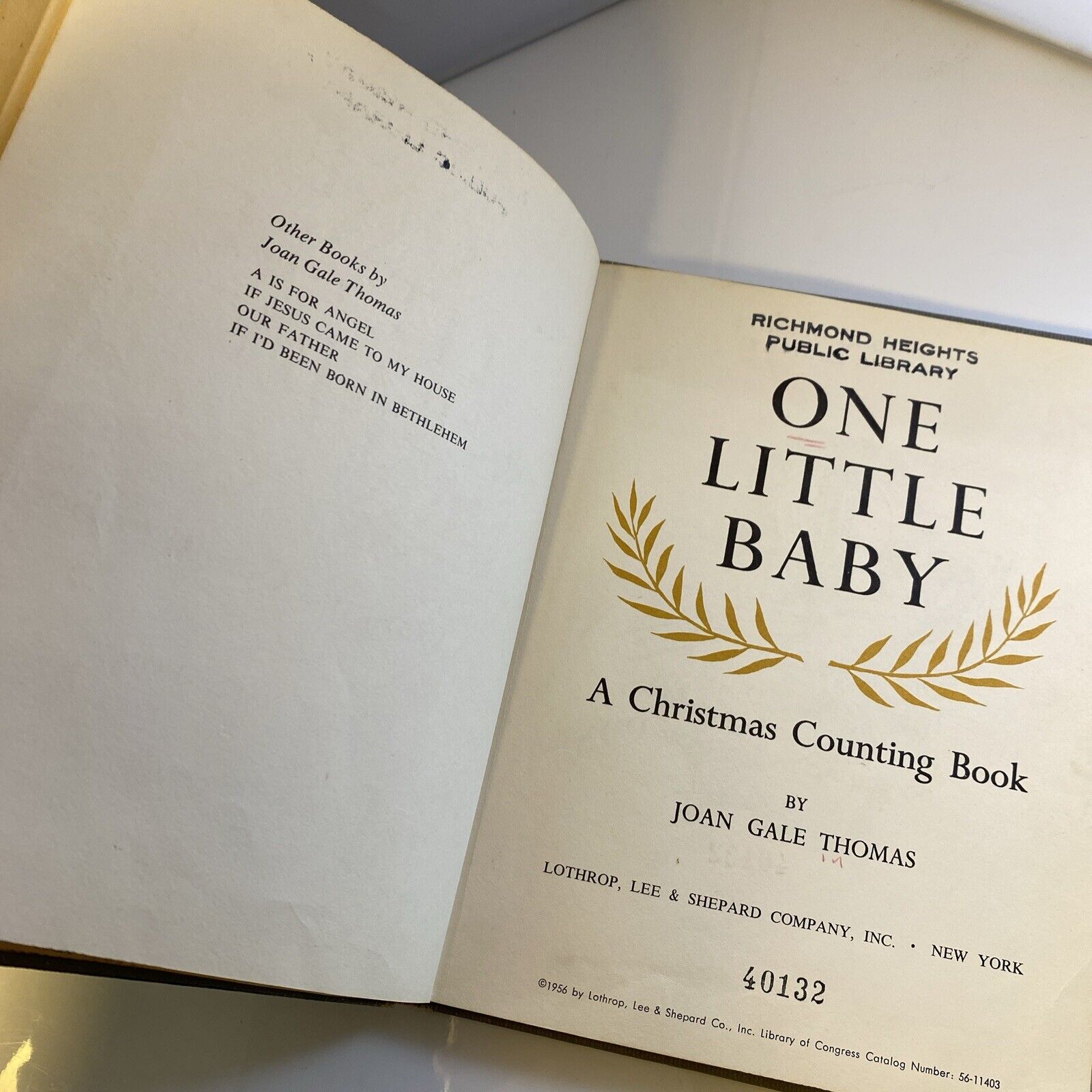 1956 One Little Baby by Joan Gale Thomas, Christmas Story, Vintage 50s Kids Book