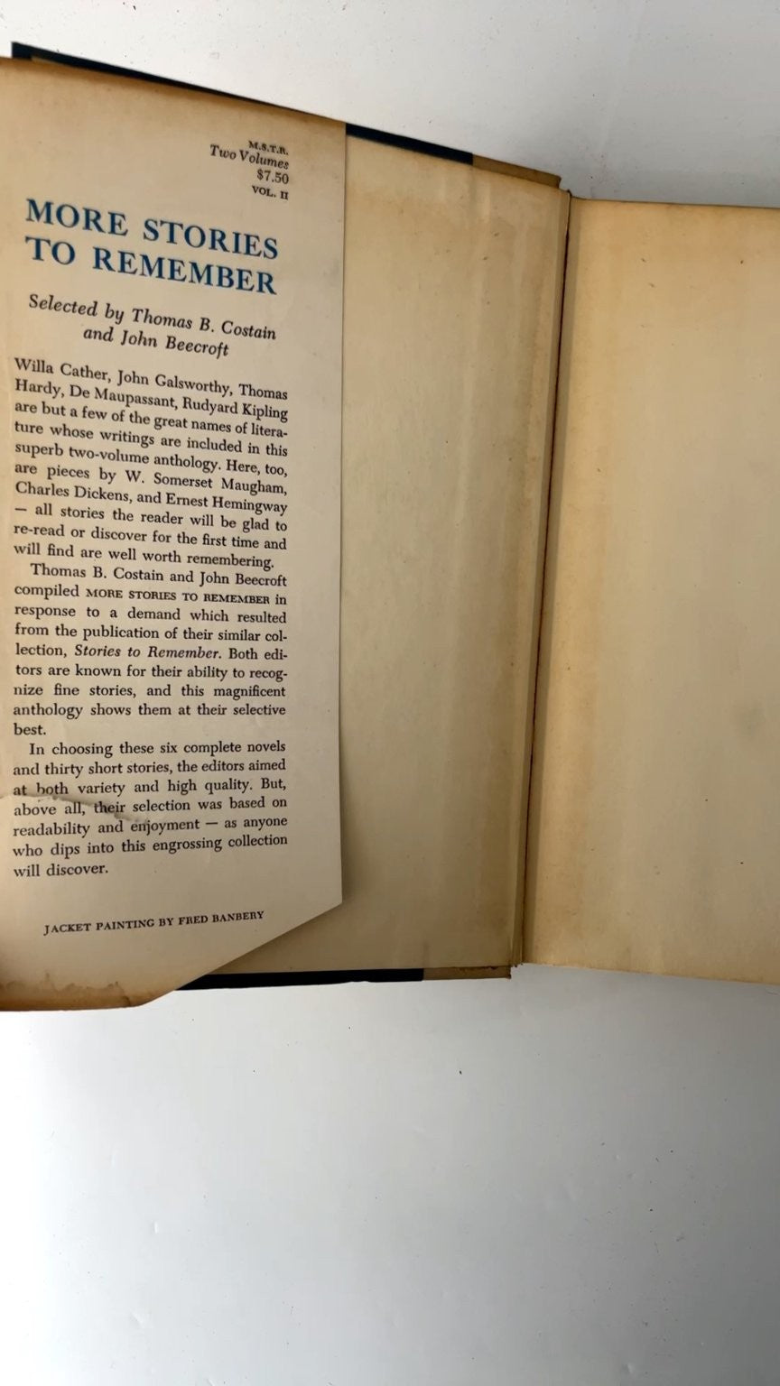 More Stories to Remember Costain Beecroft 1958 First Edition Anthology