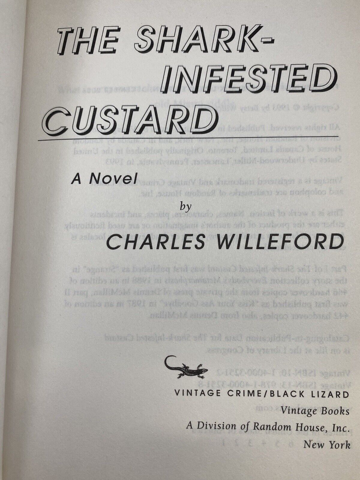 The Shark-Infested Custard Paperback Charles Willeford Obscure Comedy Novel