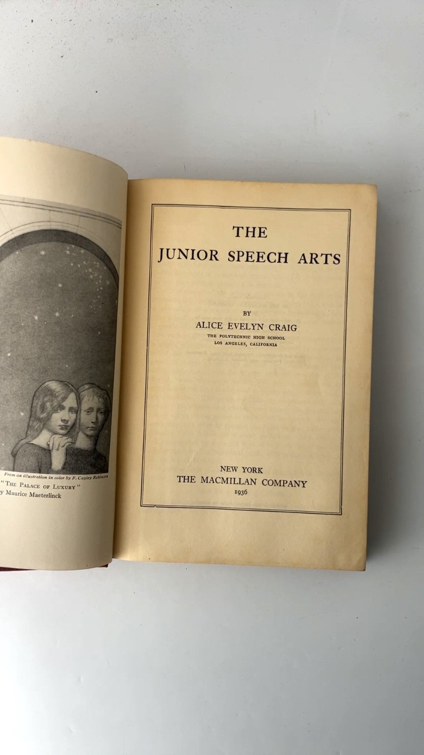 The Junior Speech Arts by Alice Evelyn Craig 1936 Illustrated