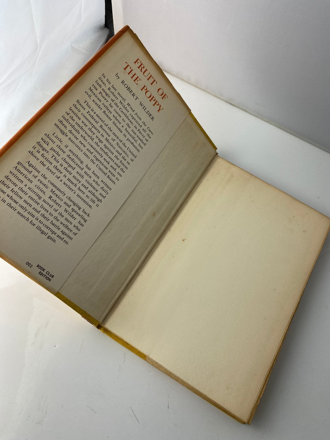 Fruit of the Poppy Robert Wilder 1965 Book Club Edition Narcotics Novel Putnam