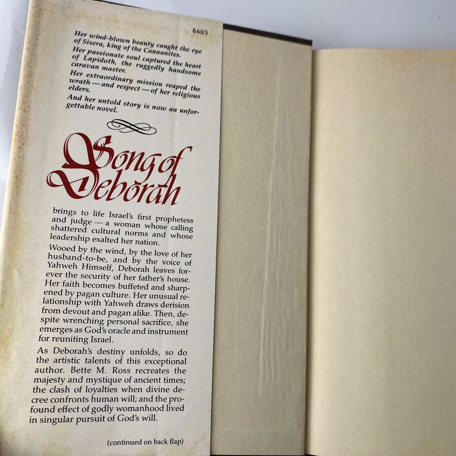 Song of Deborah Bette M. Ross 1981 First Edition Historical Novel Revell