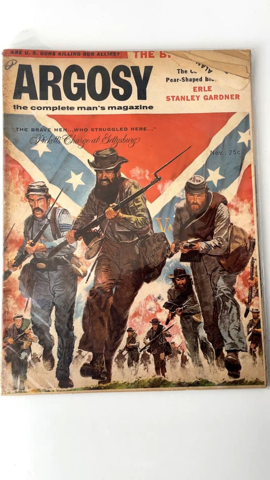 Argosy November 1956 Erle Stanley Gardner Pickett's Charge Gettysburg