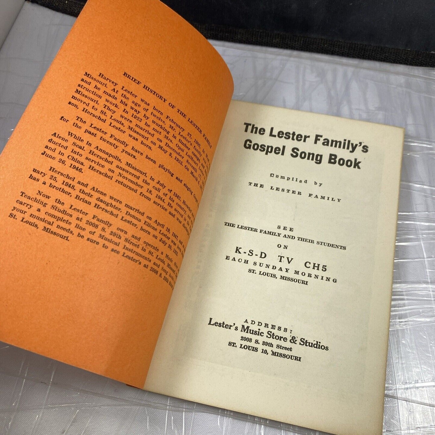 THE LESTER family gospel songbook kstl 690 On Dial saint louis 1, mo Hymns