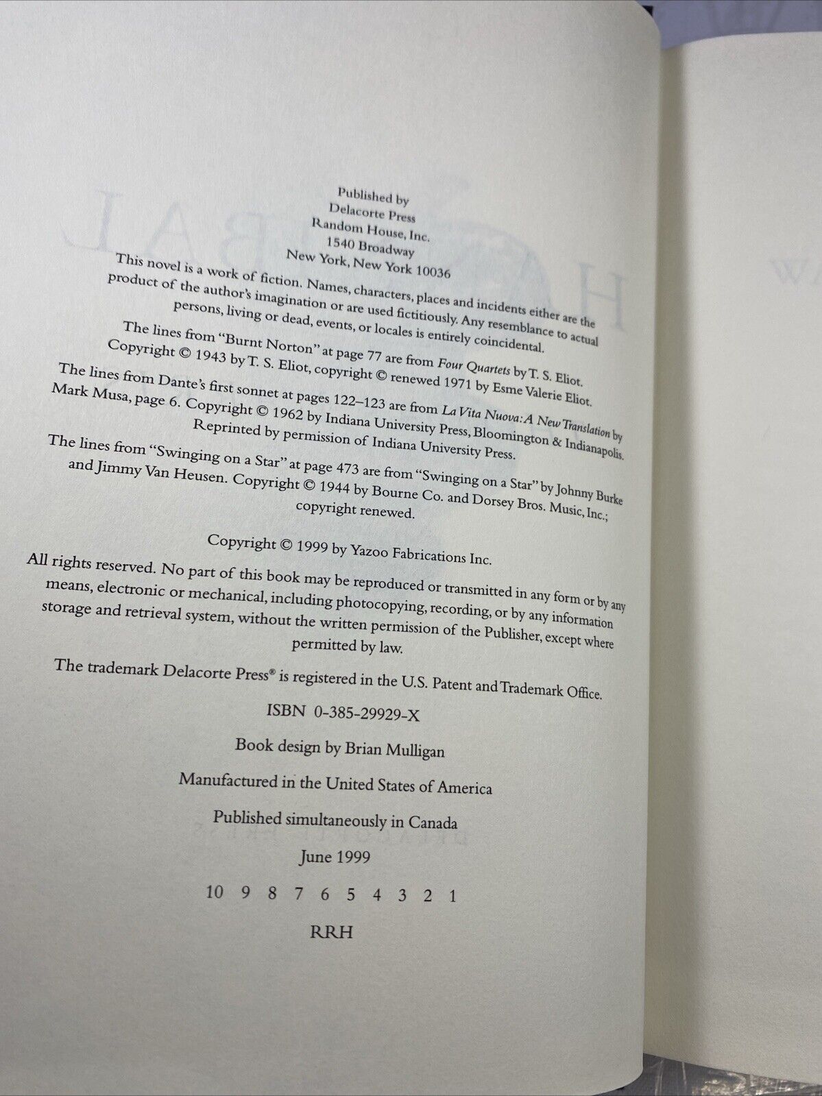 Hannibal By Thomas Harris Hardcover Book W/ Dust Jacket 1st Edition 1st Printing