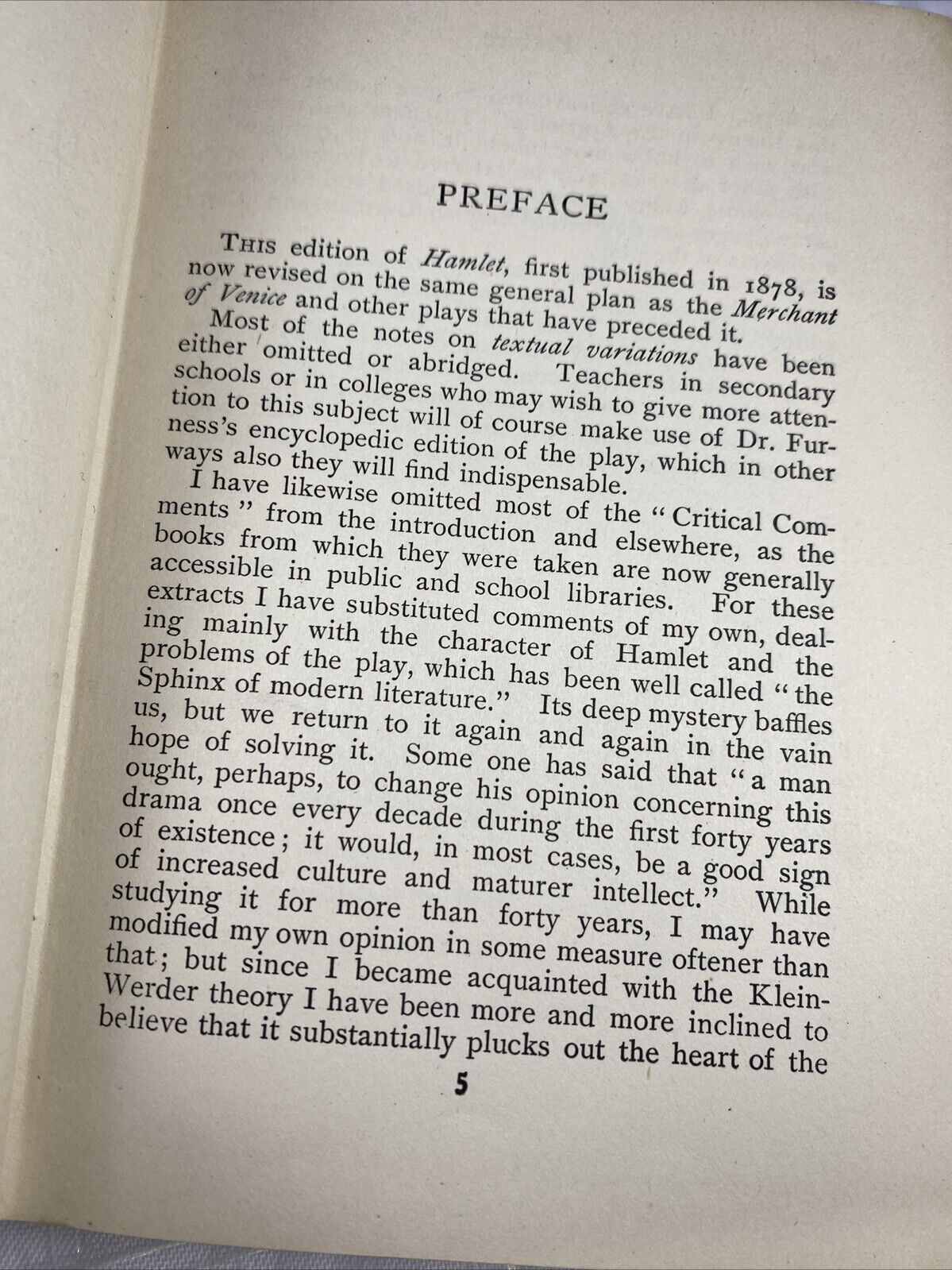 William Shakespere’s Hamlet Edited By W.J. Rolfe (Hardcover, 1906) GOOD ANTIQUE