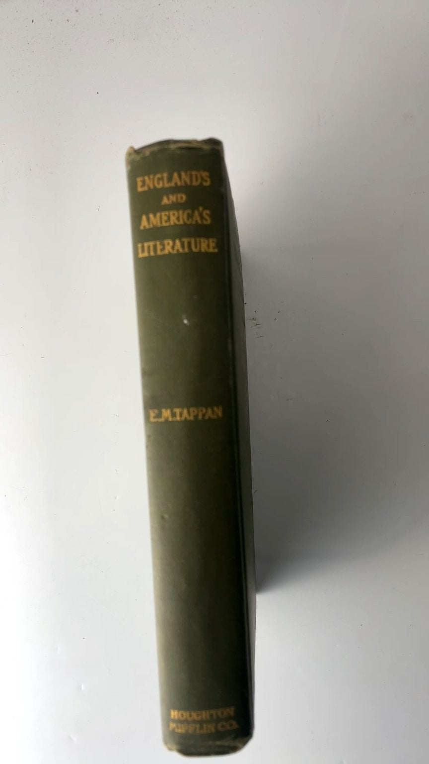 A Short History of England's and America's Literature Eva M. Tappan 1921 Antique