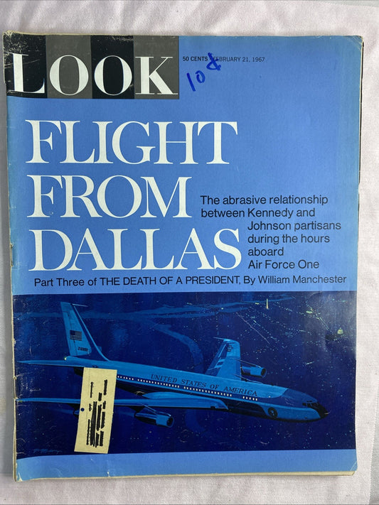 1967 Special Edition Look Magazine - Flight From Dallas - Feb 21 Edition VG