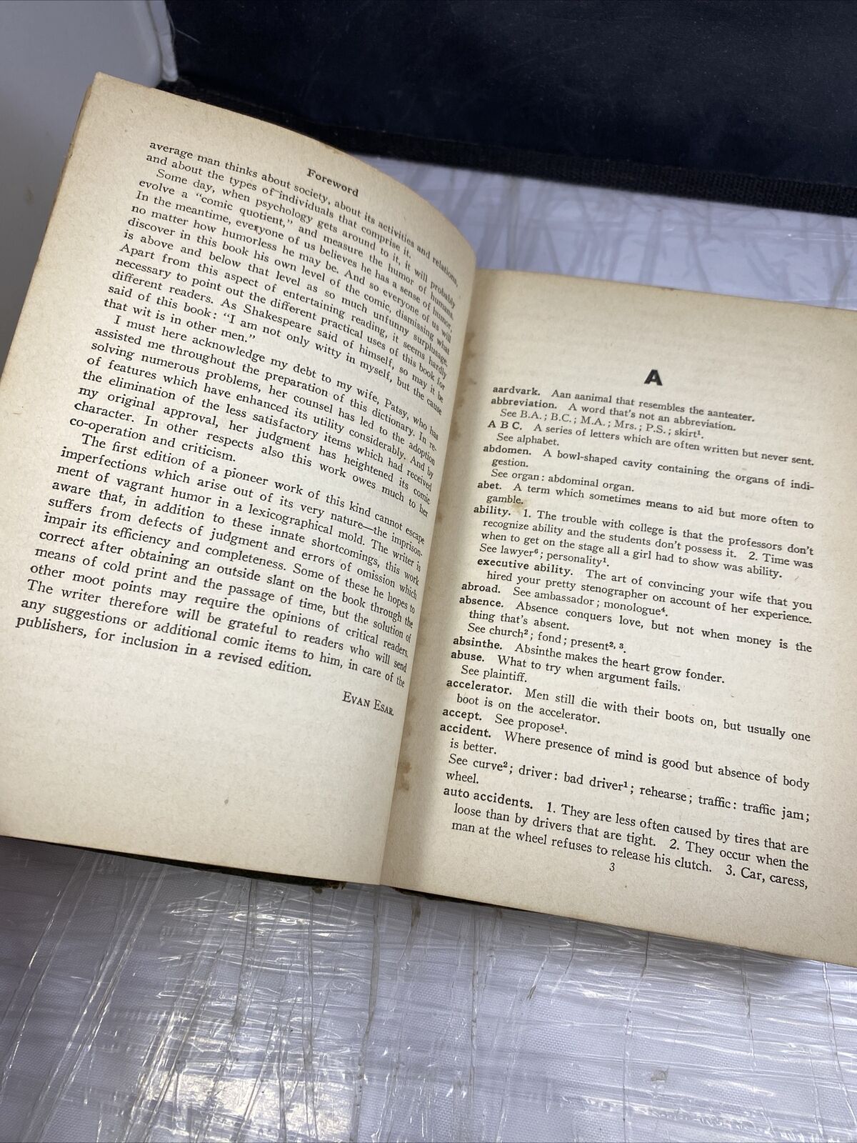 Esar's Comic Dictionary by Evan Esar 1940s First Edition Hardcover Book Rare
