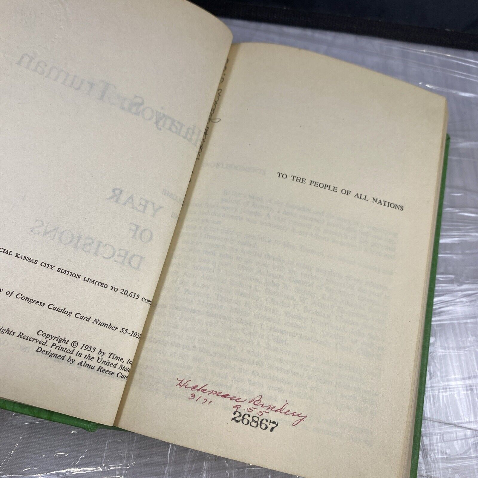 Memoirs by Harry S Truman Year of Decisions RARE UNIQUE REBIND Kansas City Ed