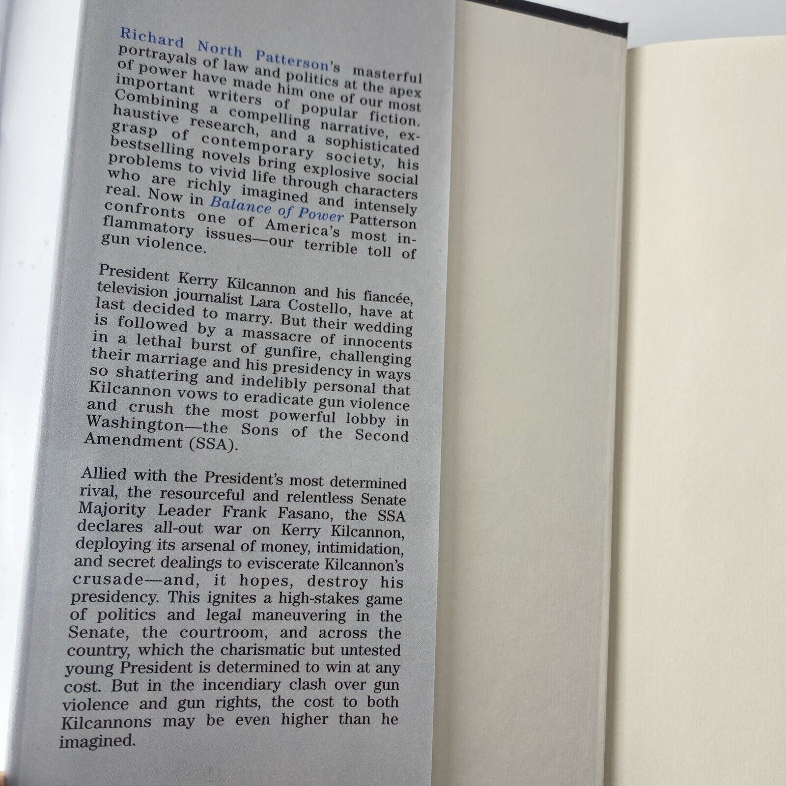Richard North Patterson-Balance of Power Like New Hardcover Book Club Ed